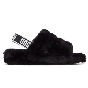 UGG Fluff Yeah Black Slippers, 7